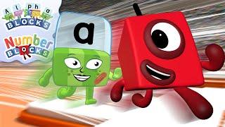 ​ @Numberblocks  &  @officialalphablocks   | Alphablocks and Numberblocks Meet | Blocks v Blocks Games