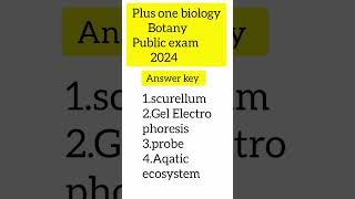 plus two biology botany 2024 public exam answer key #plustwo #biology #answerkey