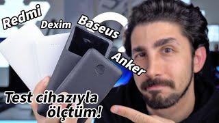 EN ÇOK BU POWERBANK'LER SATILIYOR! ÖLÇÜM CİHAZIYLA KARŞILAŞTIRDIM! Redmi VS Anker VS Baseus VS Dexim