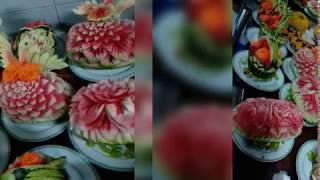 Buffet table decoration / VIP food table decoration/ fruit carving/ Abidas design/ Abida's carving