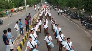 Aerial view of Ballari Rastriya Swayam Sevak Path Sanchalan | RSS Routemarch in Bellary 2024.