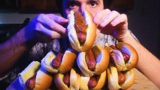 ASMR Hot Dog Topping Mukbang Party! Chili Cheese 김치 + More!! |  Nomnomsammieboy