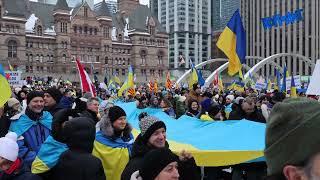 Ukrainian Community in Toronto rally @Nathan Phillips Square on 3rd anniversary of Russia's invasion