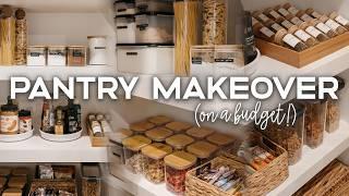 EXTREME SMALL PANTRY MAKEOVER | DIY Pantry Remodel & Organization Ideas (Budget-Friendly!)