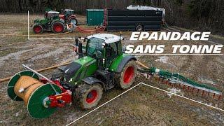 ILS ÉPANDENT quand les CITERNES ne passent pas : ÉPANDAGE SANS TONNE SLURRYKAT & CAISSON 90m3 !