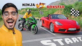 Drag Race- Our Boxster VS Ninja ZX10R | Super Bike VS Super Car