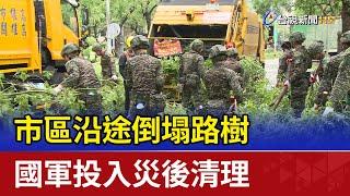 市區沿途倒塌路樹 國軍投入災後清理