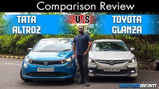 Toyota Glanza vs Tata Altroz Comparison - Best Premium Hatchback? | MotorBeam