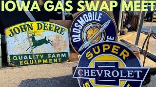 2023 IOWA GAS EVENT- GAS STATION SIGNS , OLD ADVERTISING, OIL CANS, ANTIQUE GAS PUMPS