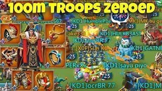 lords mobile: 3 PIECE EMPEROR OCRBR77 2100% VS 100M TROOPS! NOBODY IS SAFE