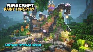 Rainy Minecraft Relaxing Longplay | I Build a Fantasy Cozy Cottage (No Commentary)