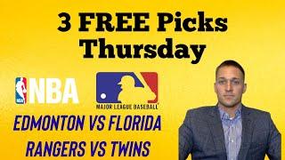 3 Free Sports Betting Thursday NHL Finals 6-12-2025 Edmonton vs Florida l Rangers vs Twins