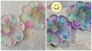 Farbwechselnde Epoxidharz Blume  colourchanging resin flower