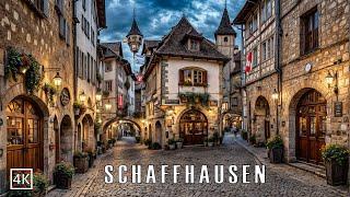 Schaffhausen Switzerland  A Cosy Evening Walk Through Schaffhausen’s Historic Old Town 4K