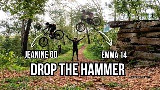 WATCH 14 year old Emma, & 60 years young Jeanine conquer DROP THE HAMMER, biggest drop in BVILLE!