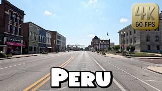 Driving Around Small Town Peru, Indiana in 4k Video