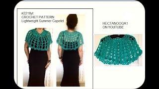CROCHET LIGHTWEIGHT SUMMER CAPELET pattern, Summer Shawl, #2218yt, small - 4XL Xplus