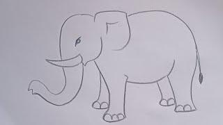 how to draw elephant drawing easy step by step@Kids Drawing Talent