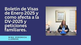 Boletin de Visas de Enero 2025 y como afecta a la DV-2025 y las peticiones familiares. Enterate!