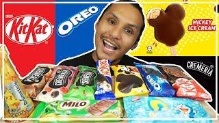 ais krim KITKAT, OREO, MICKEY MOUSE dan rakan-rakan bergaduh dalam perut (mukbang malaysia)