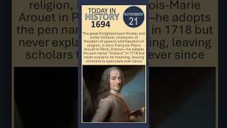 What’s the Story Behind VOLTAIRE’s MYSTERIOUS Pen Name?  | Today in History: November 21