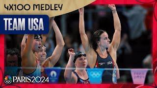 Team USA DROPS THE HAMMER with world record in women's 4x100 medley relay final | Paris Olympics