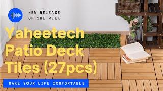 Yaheetech Wooden Deck Tiles 12 Inches x 12 Inches (Single-Width Pattern) #patiodecktile