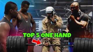 TOP 5 ONE HAND Lifting !Anatoly gym prank