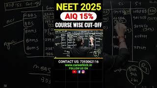 NEET 2025 Course & Category Wise Cut Off #neet2025 #neetcutoff2025