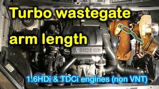 How to adjust the wastegate arm length in 1.6HDi (TDCi), non VNT turbo