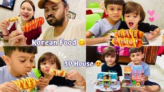 Trying Korean Food First Time  and 3D House Banaya