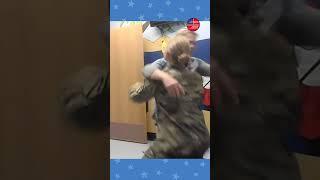 Military daughter poses as patient to surprise mom after 6 months apart #shorts