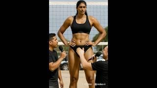 World’s tallest female volleyball player #tallwoman  #volleyball #ai #athelete #sports #shorts