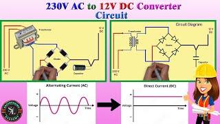 230V AC to 12V DC Converter Circuit / How to Convert 230V Alternating Current to 12V Direct Current