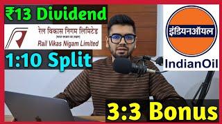 Indian Oil + RVNL • Stocks Declared High Dividend, Bonus & Split With Ex Date's