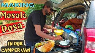 24Making MASALA DOSA in our CAMPER VANlast day of LADAKH trip #camping #campervan#vanlife#manikaran