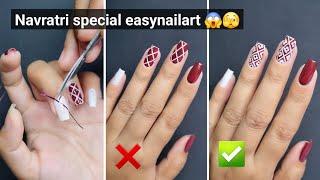 Navratri special easynailart at Home || Simple naildesigns at Home ||| Navratri special nails