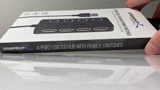 SABRENT 4-Port USB 2.0 Hub with LED Power Switches Unboxing and Overview!