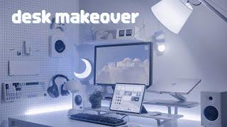 Aesthetic Blue Desk Makeover ️ ⋆⁺ My Dream Desk ⋆⁺₊  