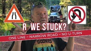 Wrong Choice, BIG RV, One Lane Road No Turn Around! Fear On The Bridge! RV Lifestyle Off Grid Living