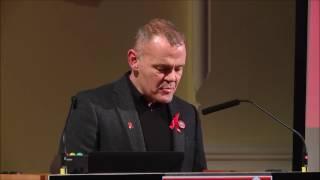 Shaun Mellors addresses the 2016 Father Michael Kelly Lecture on HIV and AIDS