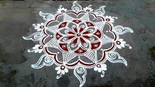 Double stroke rangoli designs/Friday rangoli designs