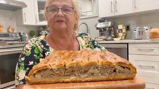 МЯСНОЙ ПИРОГ-- ТАЮЩИЙ ВО РТУ!  ОЧЕНЬ ВКУСНЫЙ, СОЧНЫЙ! БЫСТРОЕ ТЕСТО НА КЕФИРЕ!