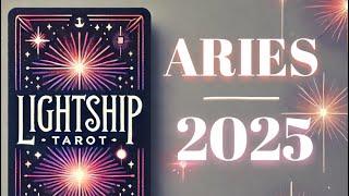 ARIES ️ 2025 “THE CARDS REVEAL A LUCKY  YEAR AHEAD!” YEARLY TAROT READING #aries #tarot #december