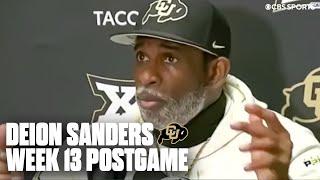 Deion Sanders joins the media after Colorado's loss to Kansas | Press Conference