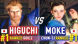 SF6  HIGUCHI (#1 Ranked Guile) vs MOKE (#1 Ranked Chun-Li)  Street Fighter 6 High Level Gameplay