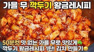 깍두기 황금레시피 ️ 50분컷 가을무김치 이렇게 만들어보세요 진짜 맛있어요 경력 46년 비법 깍두기 맛있게 담그는법