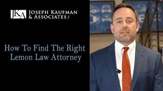 How To Find The Right Lemon Law Attorney