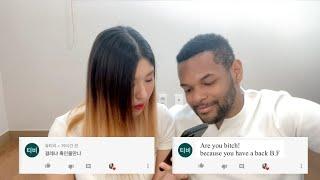 [국제커플] 흑인 남자친구랑 악플 읽기/Blasian couple react to bad comments