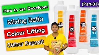 How to Use Developer कैसें करे / Developer Mixing Ratio / Colour Deposit / Lifting for beginners